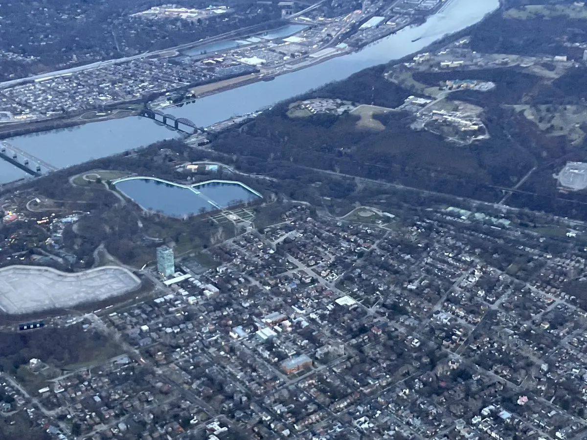 Vista aérea del barrio donde está la casa
